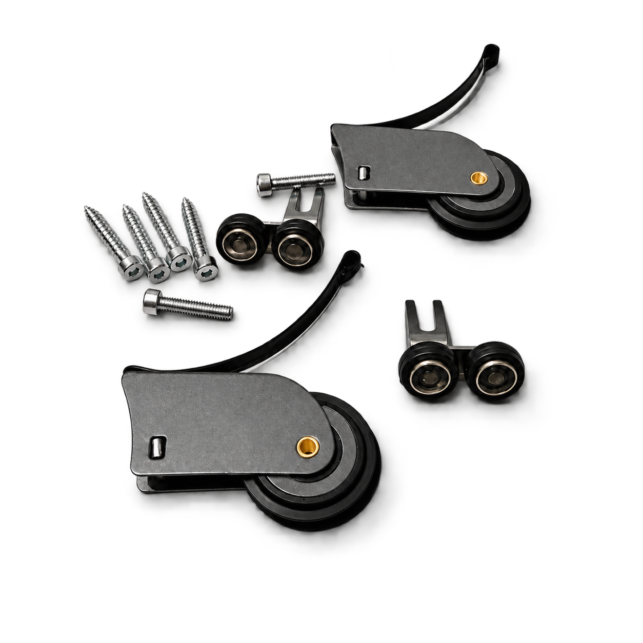 Lower rollers, upper guide rollers and assembly screws